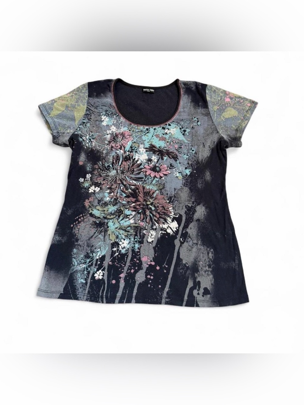 Vanilla sugar Floral Print Scoop Neck Tee size large